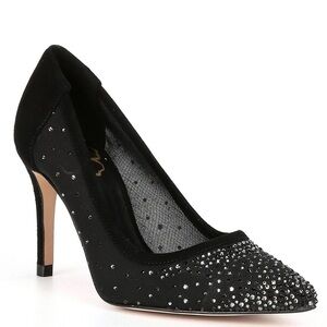 Ted Baker Ryalay Diamante Court Shoe Crystal High Heel Pumps Black Sz 38 / Sz 8
